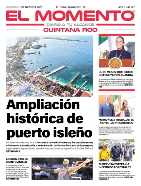 Portada de El Momento Quintana Roo del 2026-08-12