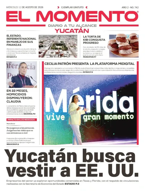 Portada de El Momento Yucatan del 2026-08-12