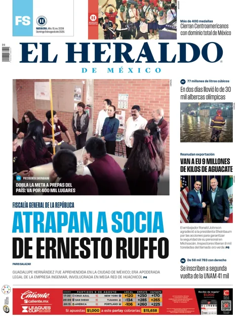 Portada de El Heraldo de Mexico del 2026-08-09