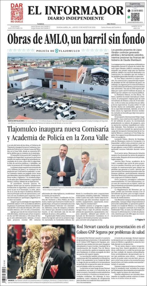 Portada de El Informador del 2026-08-13