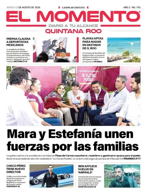 Portada de El Momento Quintana Roo del 2026-08-13