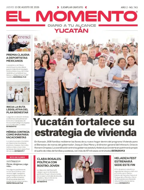 Portada de El Momento Yucatan del 2026-08-13