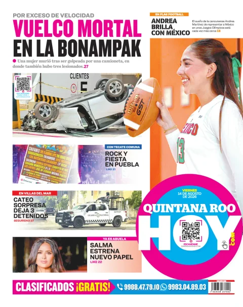 Portada de Quintana Roo Hoy (contraportada)