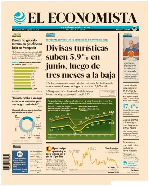 Portada de El Economista del 2026-08-14