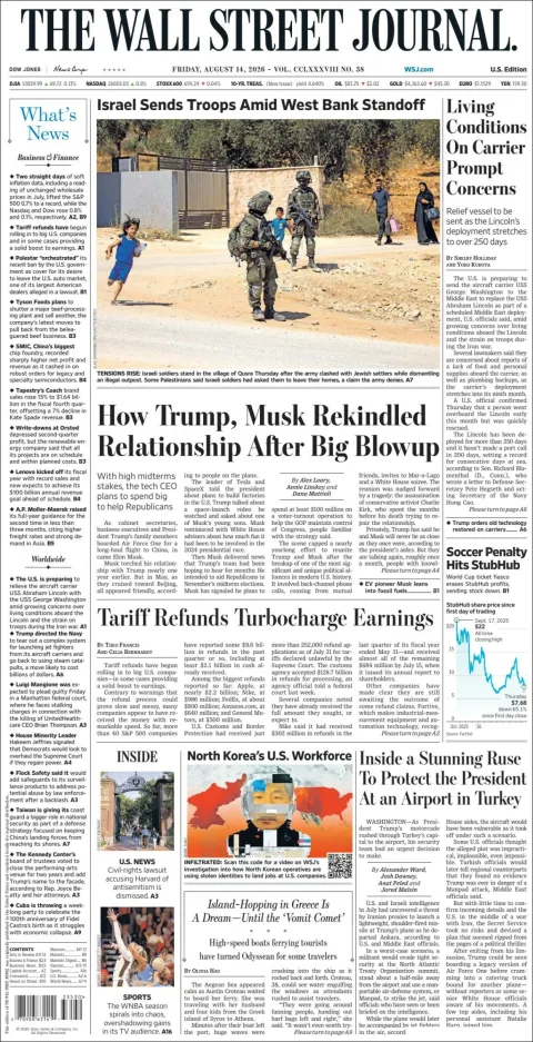 Portada de The Wall Street Journal