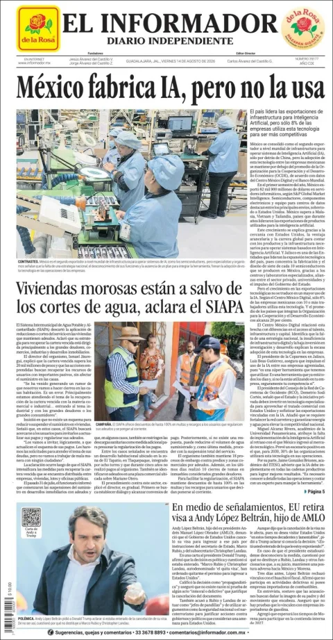 Portada de El Informador del 2026-08-14