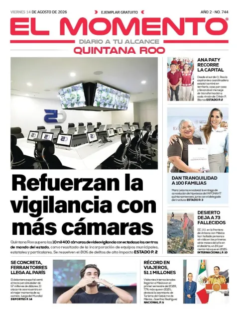 Portada de El Momento Quintana Roo del 2026-08-14