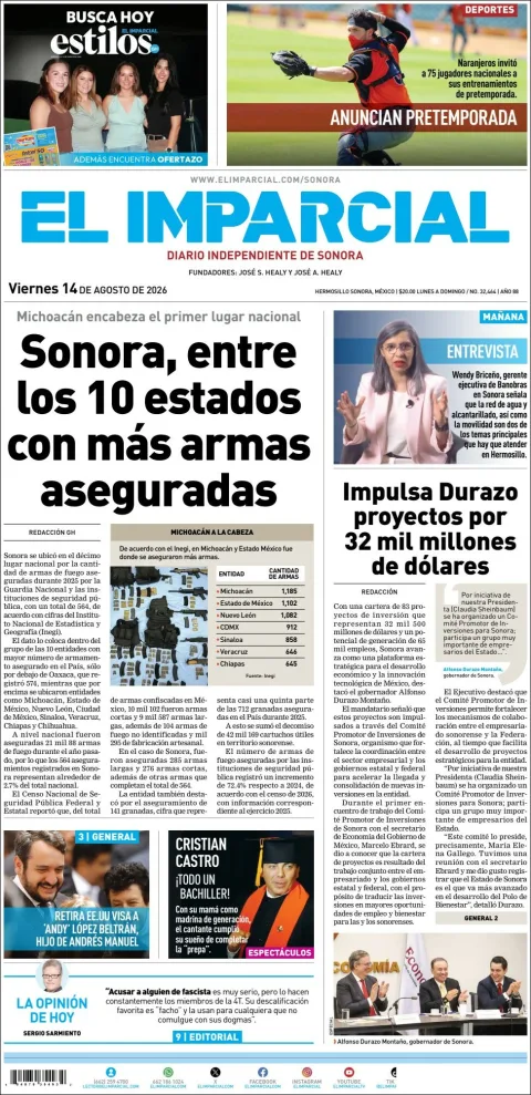 Portada de El Imparcial