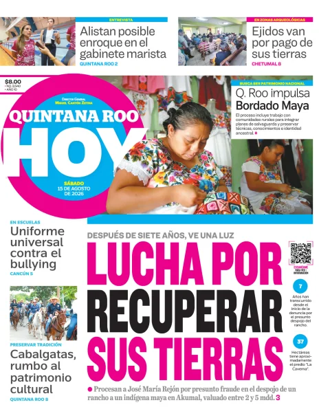 Portada de Quintana Roo Hoy (portada)