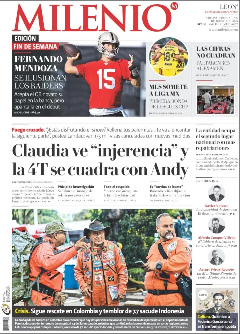 Portada de Milenio Leon del 2026-08-15