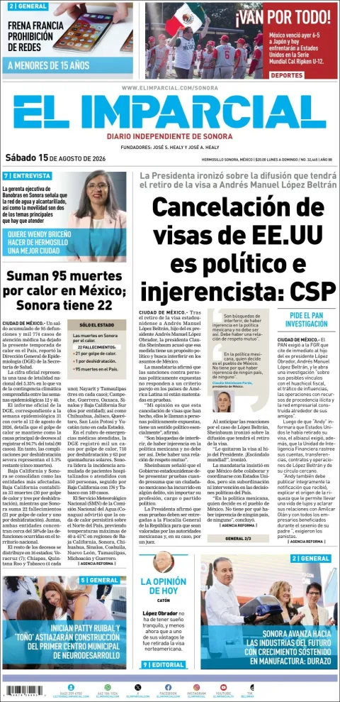 Portada de El Imparcial