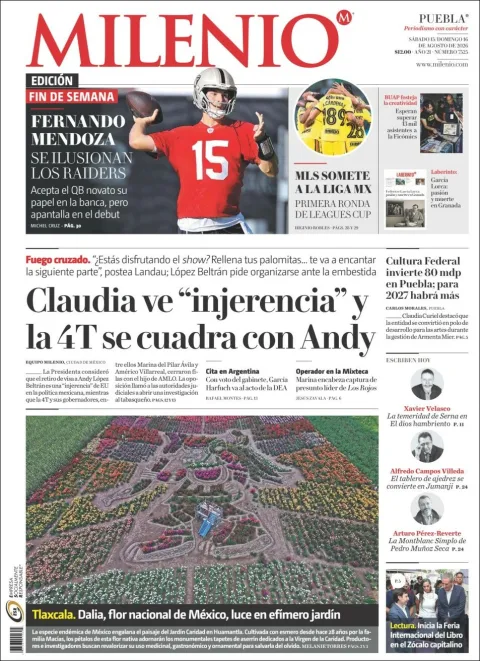 Portada de Milenio Puebla del 2026-08-15
