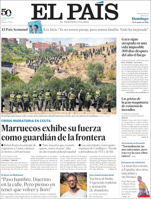 Portada de El Pais