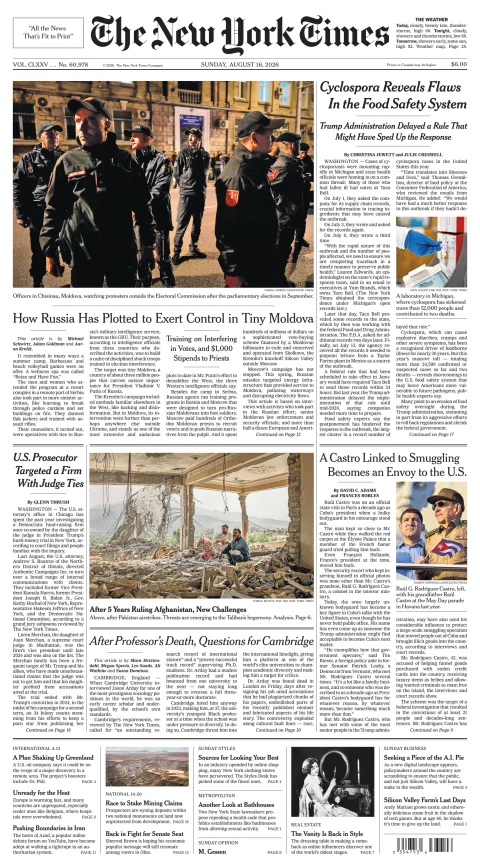 Portada de The New York Times (new York)