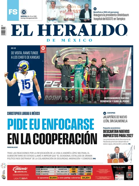 Portada de El Heraldo de Mexico
