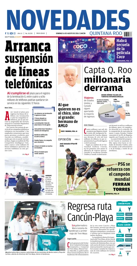 Portada de Novedades Quintana Roo