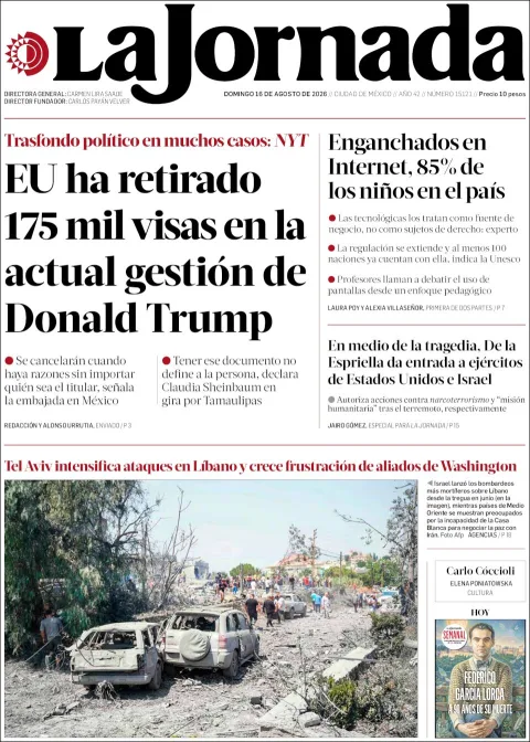 Portada de La Jornada