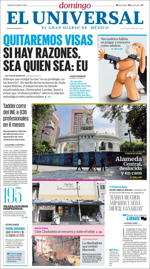 Portada de El Universal