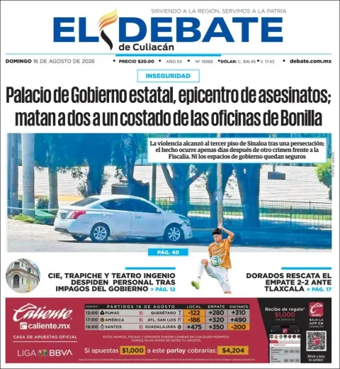Portada de El Debate de Culiacan