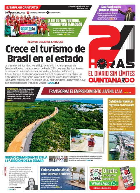Portada de 24 Horas Quintana Roo