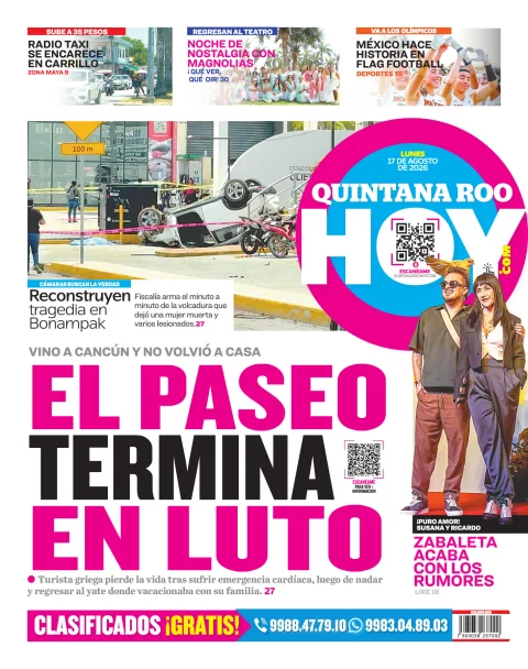 Portada de Quintana Roo Hoy (contraportada)