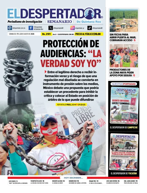 Portada de El Despertador de Quintana Roo del 2026-08-17