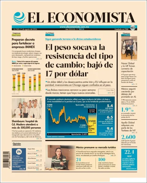 Portada de El Economista del 2026-08-17