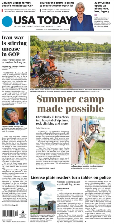 Portada de Usa Today