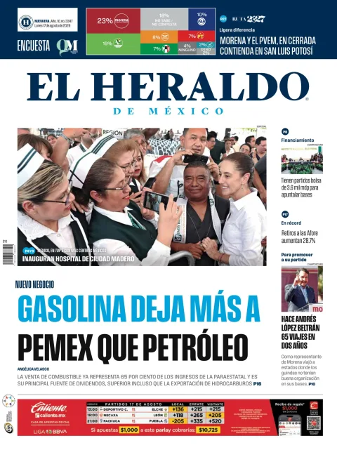 Portada de El Heraldo de Mexico