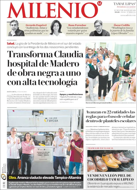 Portada de Milenio Tamaulipas del 2026-08-17