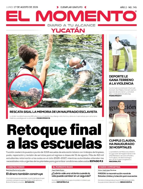 Portada de El Momento Yucatan del 2026-08-17