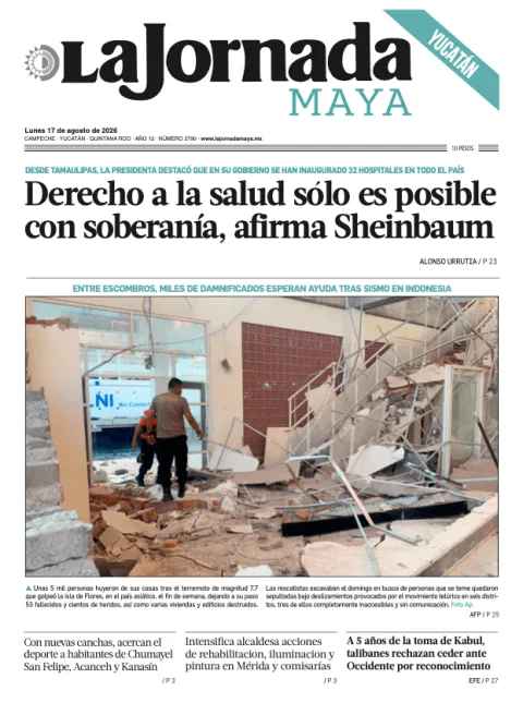 Portada de La Jornada Maya Yucatán del 2026-08-17