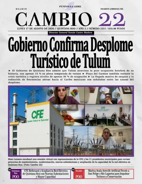 Portada de Diario Cambio 22 (portada) del 2026-08-17
