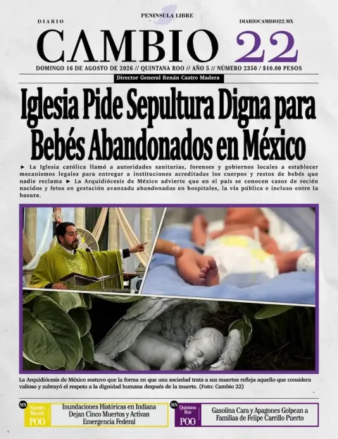 Portada de Diario Cambio 22 (contraportada) del 2026-08-16
