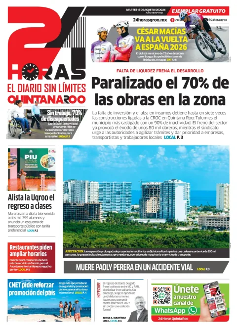 Portada de 24 Horas Quintana Roo