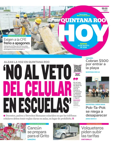 Portada de Quintana Roo Hoy (portada)