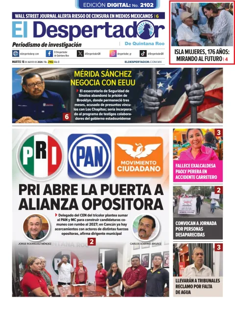 Portada de El Despertador de Quintana Roo