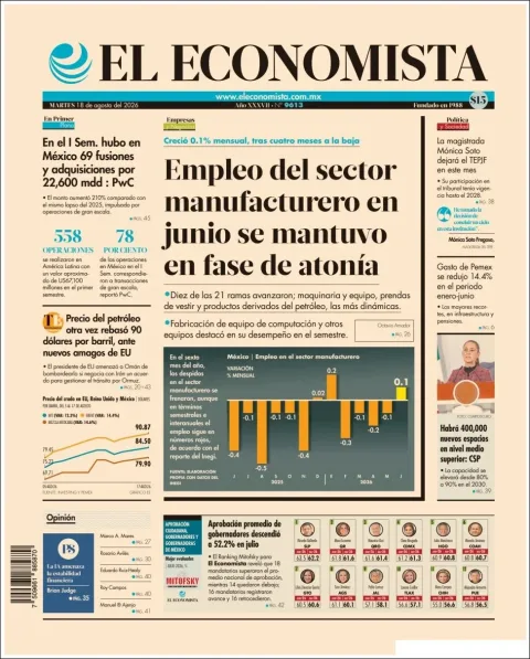 Portada de El Economista del 2026-08-18