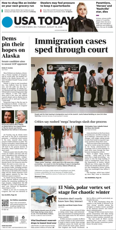 Portada de Usa Today