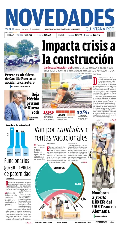 Portada de Novedades Quintana Roo