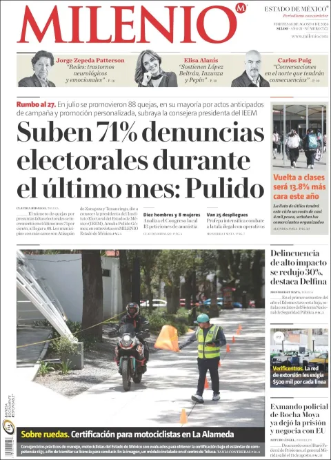 Portada de Milenio Edo de Mexico del 2026-08-18