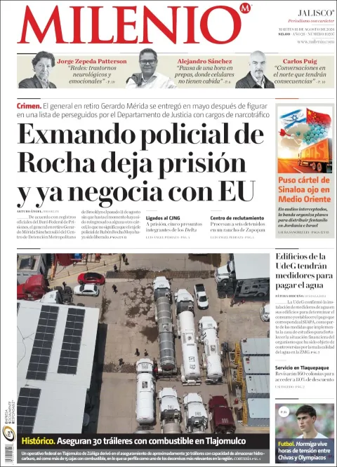 Portada de Milenio Jalisco del 2026-08-18