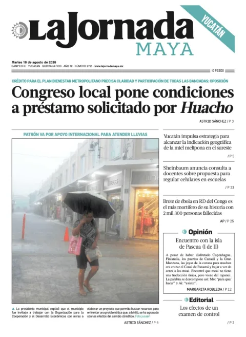 Portada de La Jornada Maya Yucatán del 2026-08-18