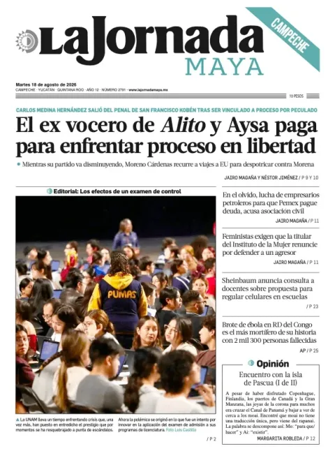 Portada de La Jornada Maya Campeche del 2026-08-18
