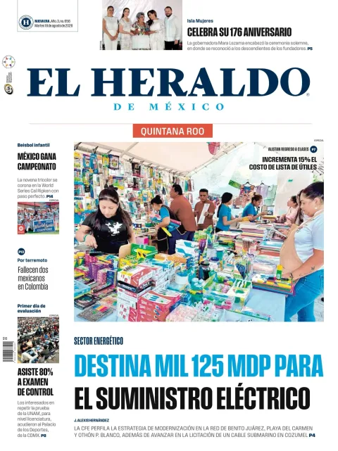Portada de El Heraldo de Mexico - Quintana Roo