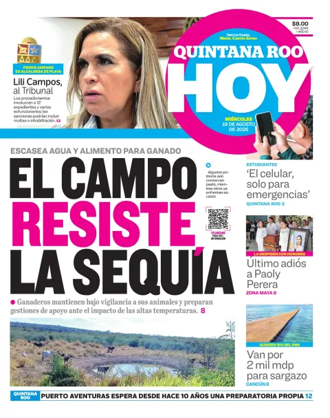 Portada de Quintana Roo Hoy (portada) del 2026-08-19