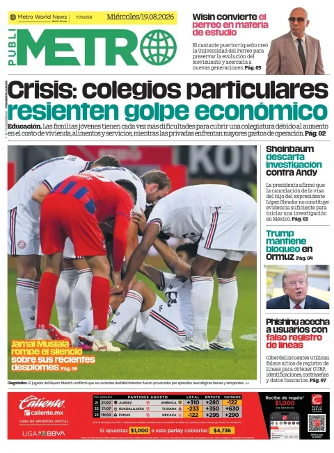 Portada de Publimetro Merida del 2026-08-19