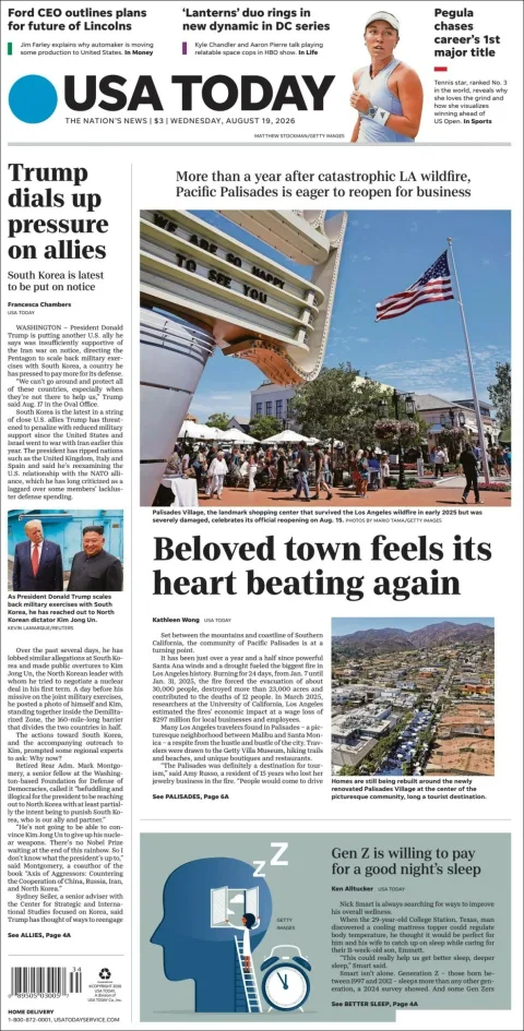 Portada de Usa Today