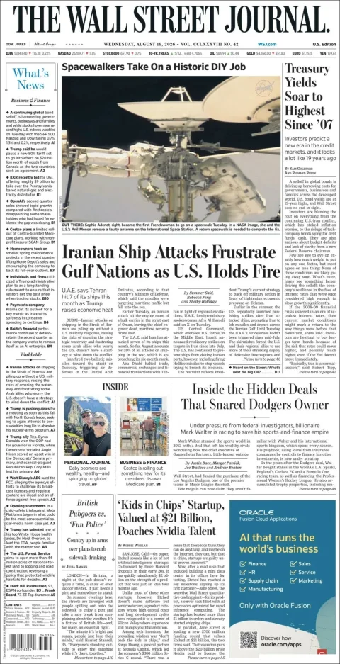 Portada de The Wall Street Journal