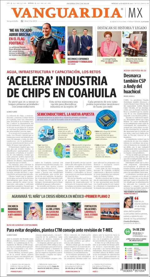 Portada de Vanguardia del 2026-08-19